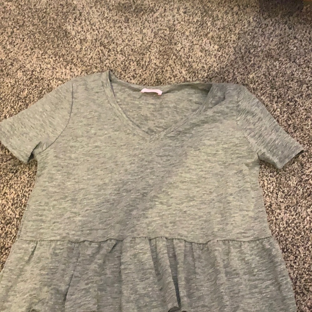 Grey Peplum Crop